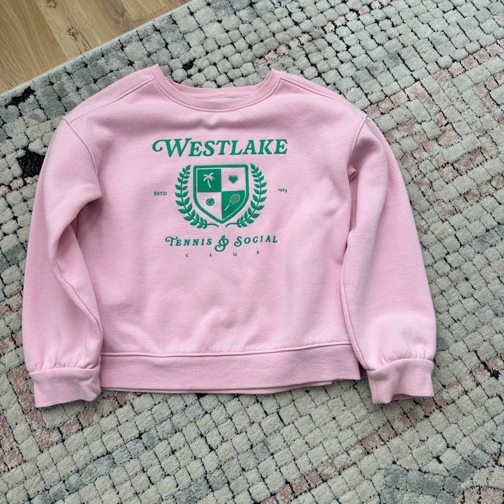 Cat & Jack Pink Sweatshirt with Green Print